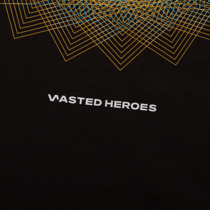 002 Geometric Front Print - Tshirt - Black