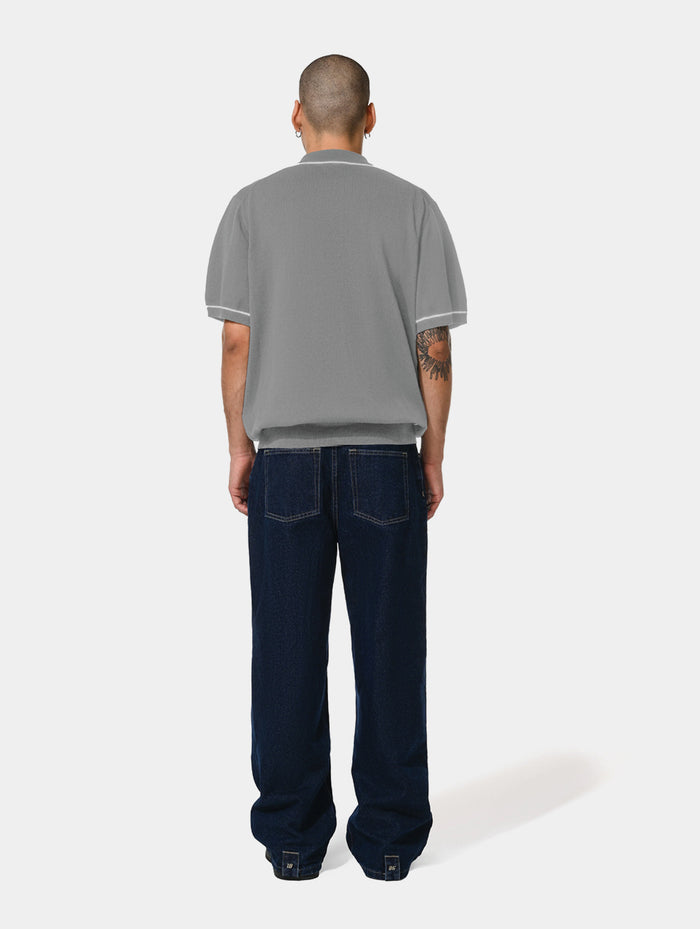 1886 KNITTED LIGHT GREY POLO