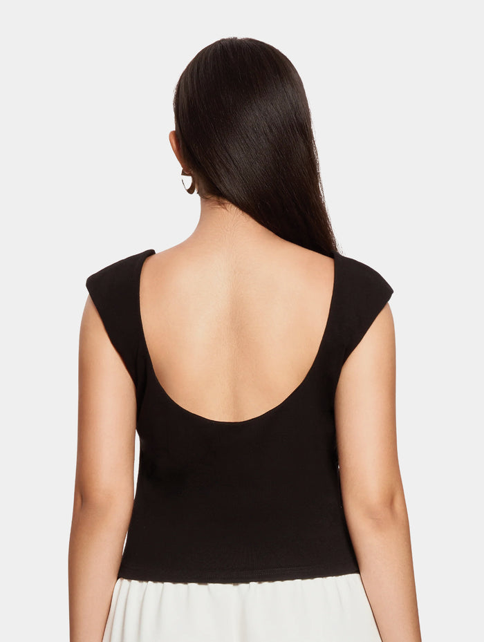 BUSTIER STYLE TANK TOP - BLACK