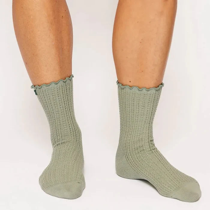 Fore All Reef Ruffle Sock - Sea Green