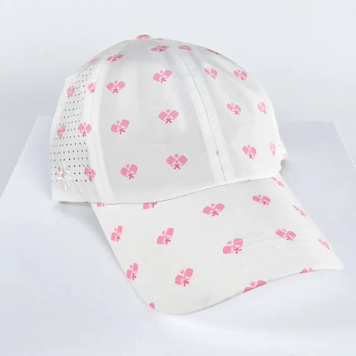 VimHue Pickleball Paddles Hat - White/Pink