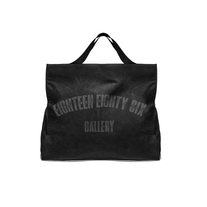 WAXED JUMBO TOTE - BLACK