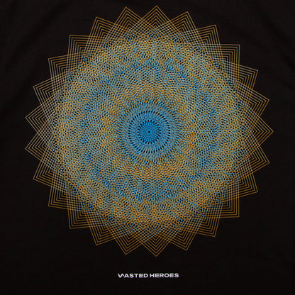 002 Geometric Front Print - Tshirt - Black