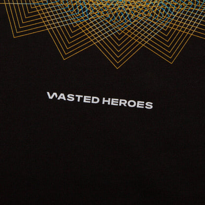 002 Geometric Front Print - Tshirt - Black