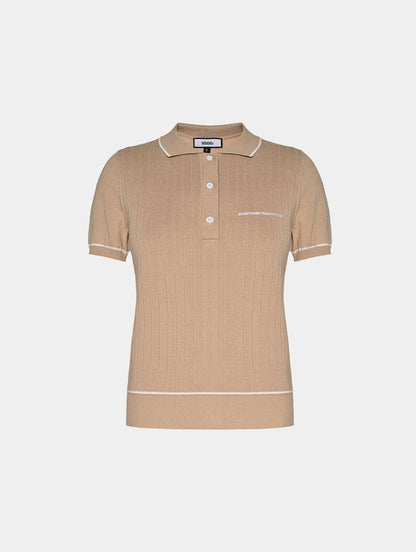 1886 KNITTED BEIGE POLO