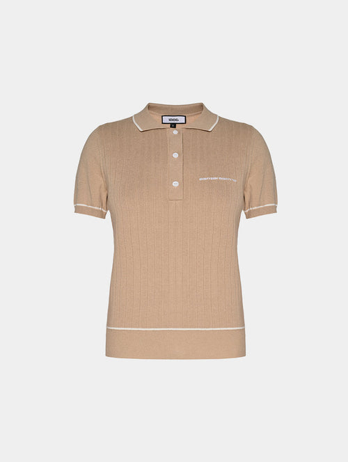 1886 KNITTED BEIGE POLO