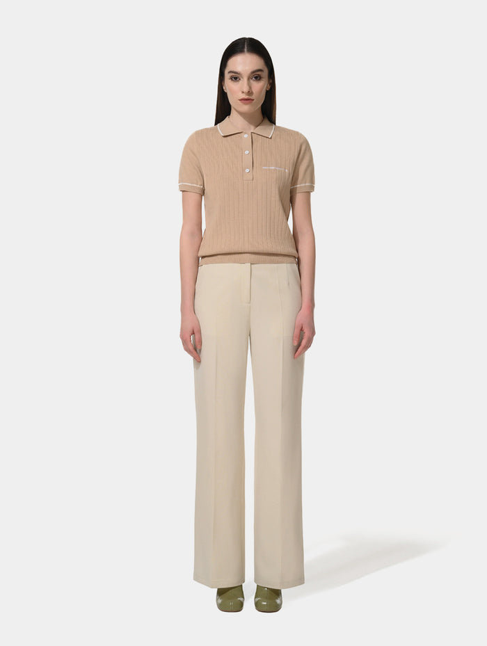 1886 KNITTED BEIGE POLO