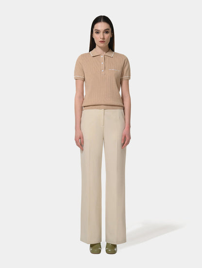 1886 KNITTED BEIGE POLO