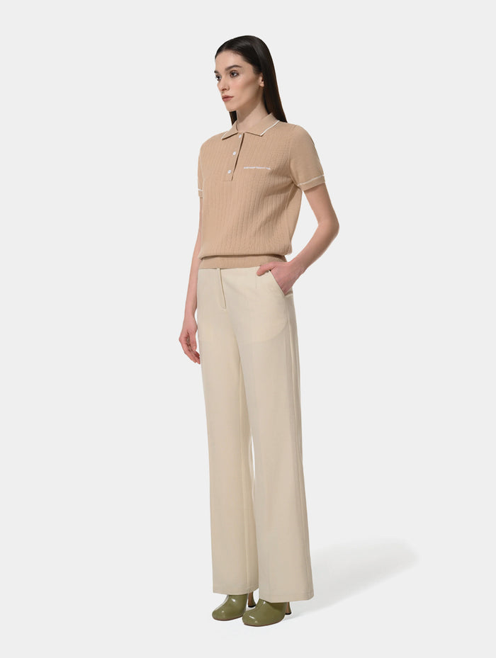 1886 KNITTED BEIGE POLO