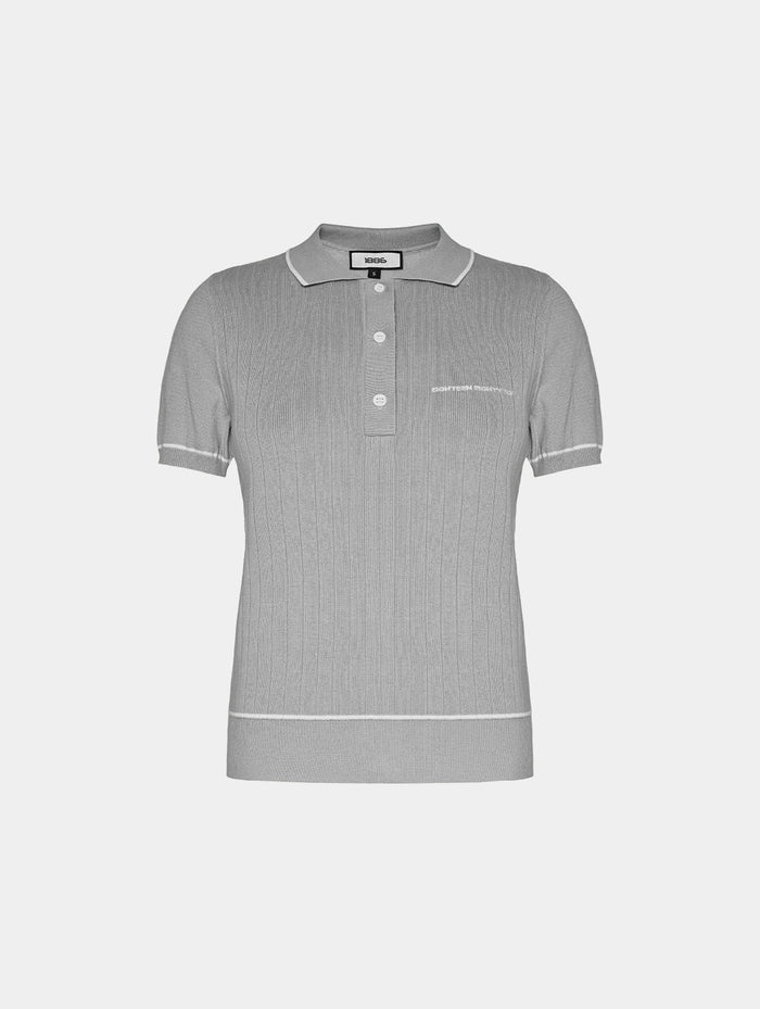 1886 KNITTED DARK GREY POLO