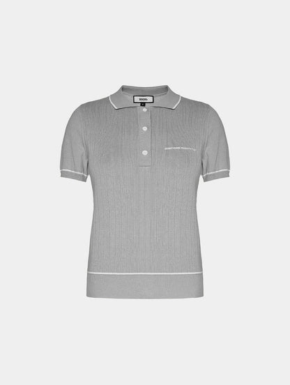 1886 KNITTED DARK GREY POLO