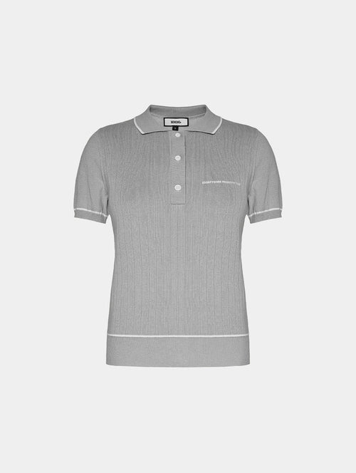 1886 KNITTED DARK GREY POLO