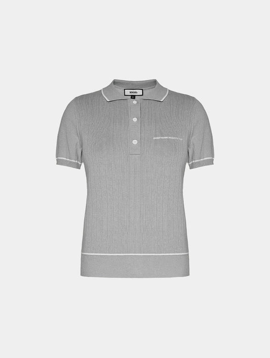 1886 KNITTED DARK GREY POLO