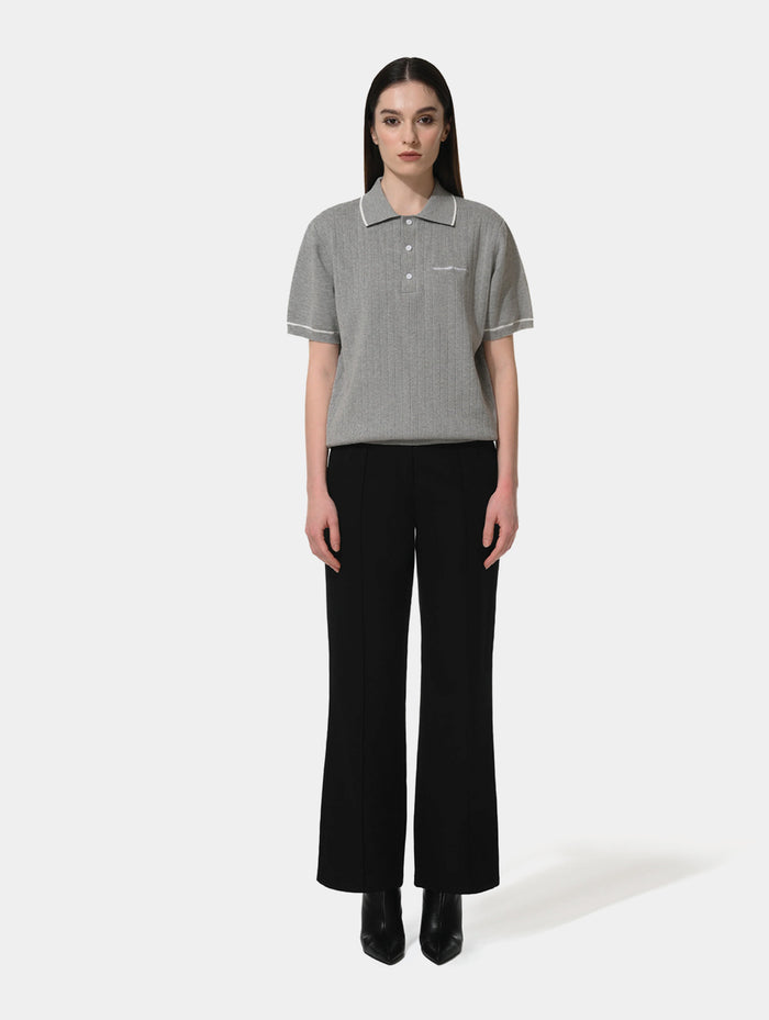 1886 KNITTED DARK GREY POLO