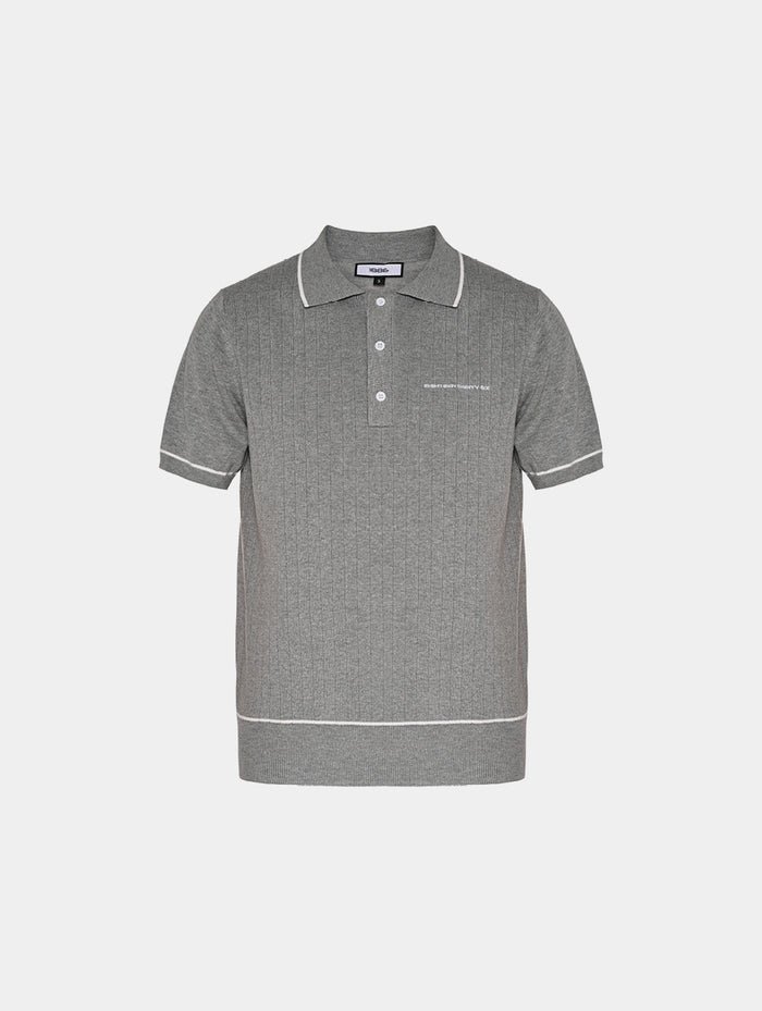 1886 KNITTED LIGHT GREY POLO