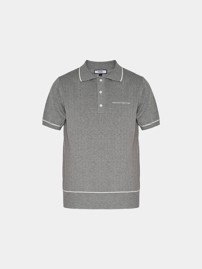 1886 KNITTED LIGHT GREY POLO