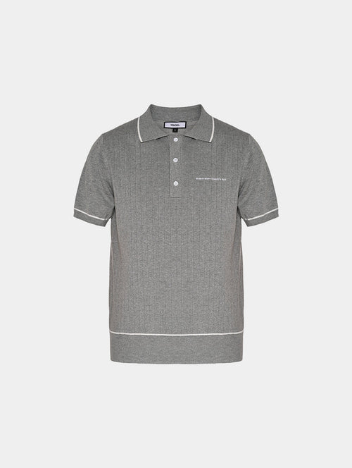 1886 KNITTED LIGHT GREY POLO