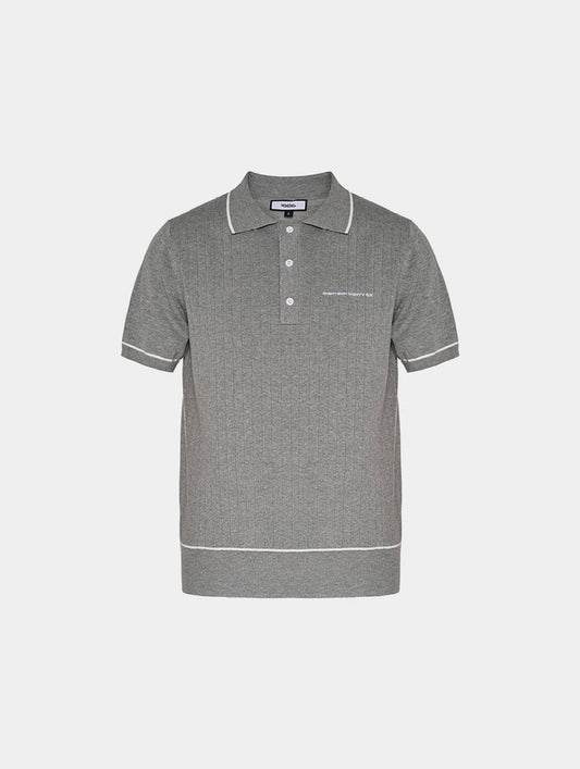1886 KNITTED LIGHT GREY POLO