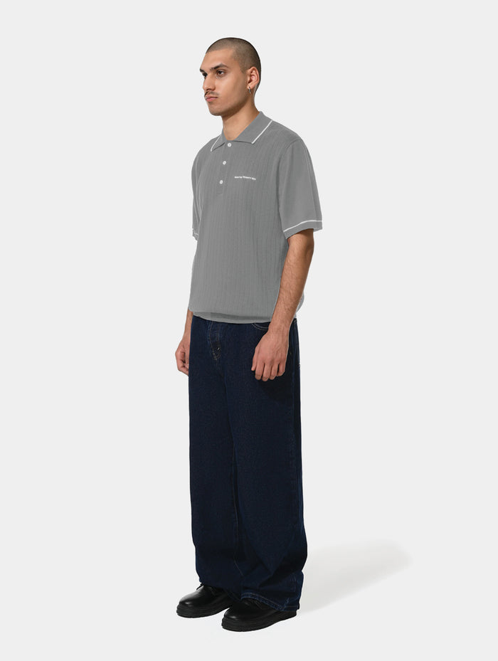 1886 KNITTED LIGHT GREY POLO