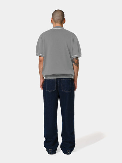 1886 KNITTED LIGHT GREY POLO