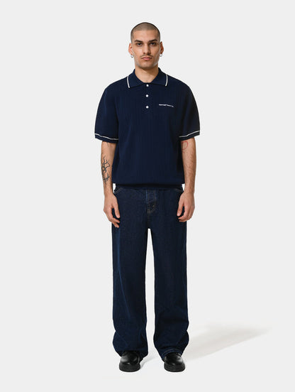 1886 KNITTED NAVY POLO