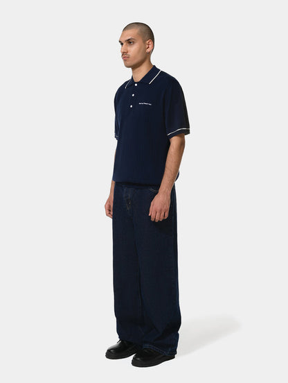 1886 KNITTED NAVY POLO