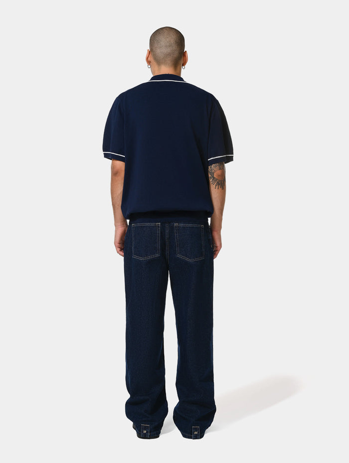 1886 KNITTED NAVY POLO