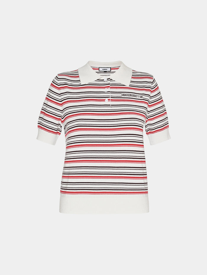 1886 KNITTED STRIPPED POLO