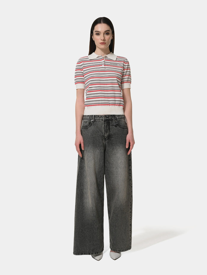 1886 KNITTED STRIPPED POLO