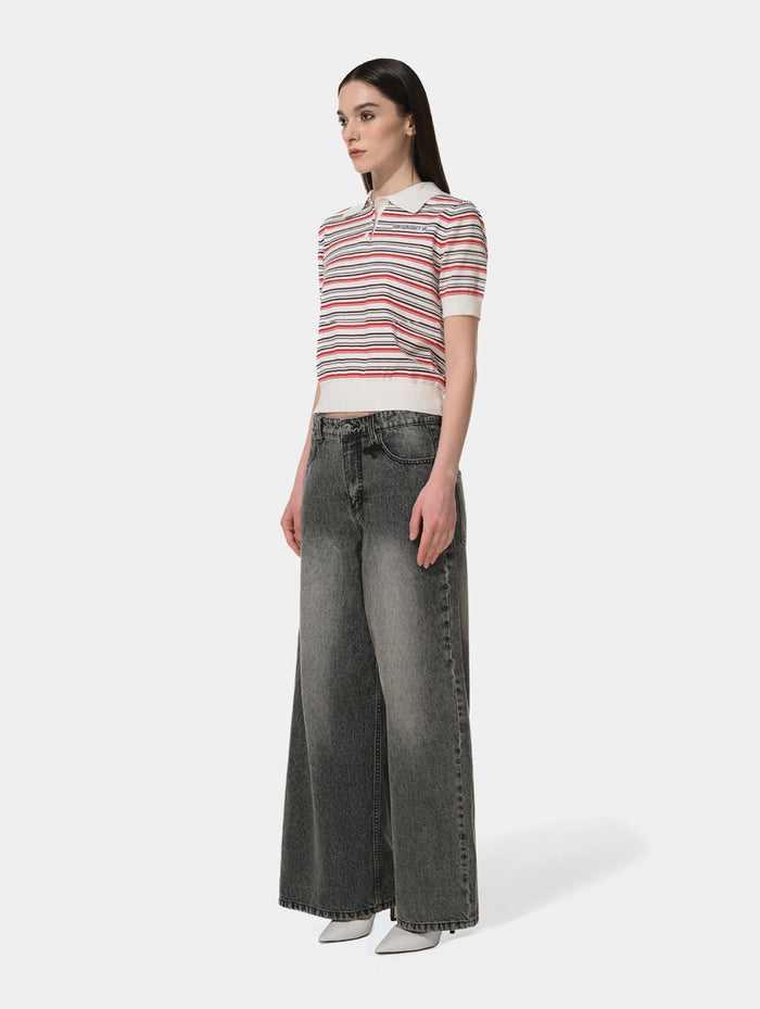 1886 KNITTED STRIPPED POLO