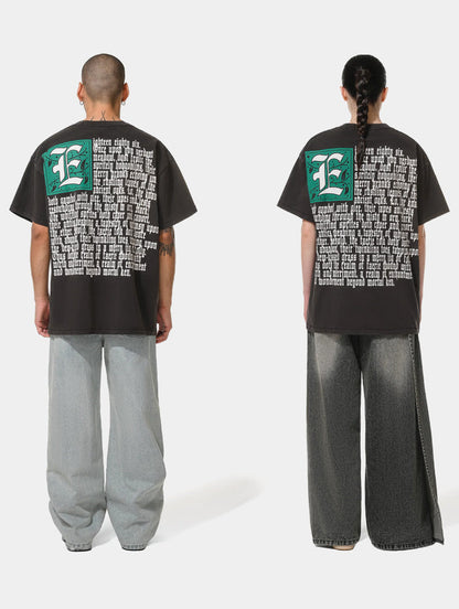 1886 SCRIPTED STORY T-SHIRT - DARK GREY
