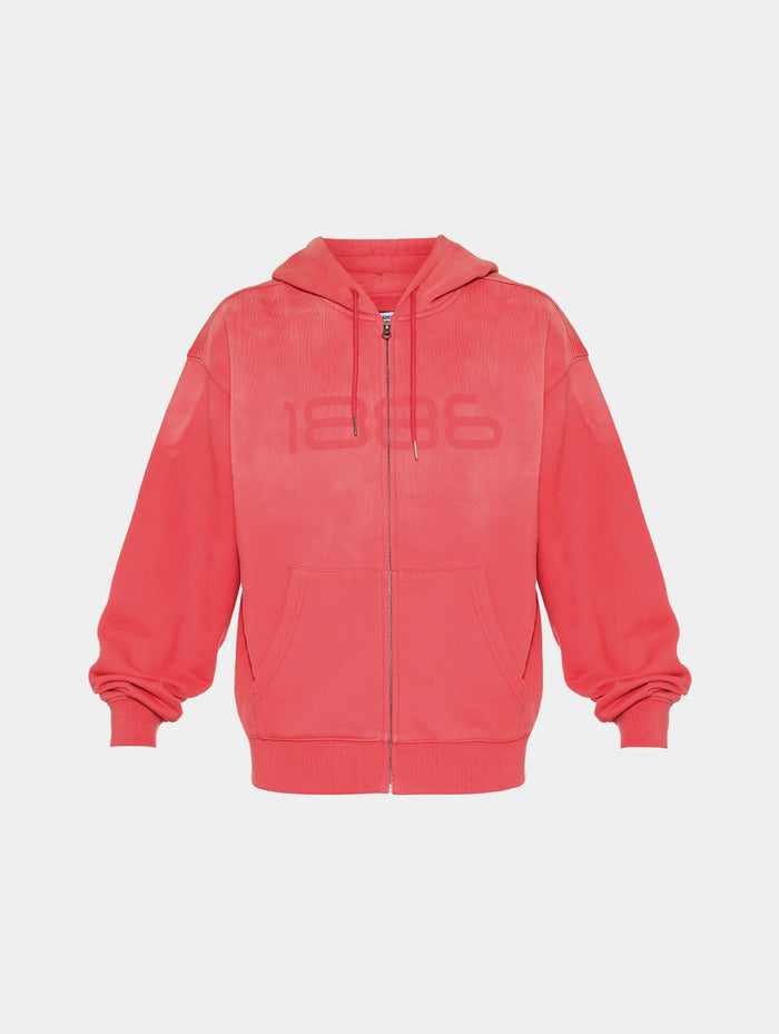 1886 SHADOW ZIP HOODIE- RED