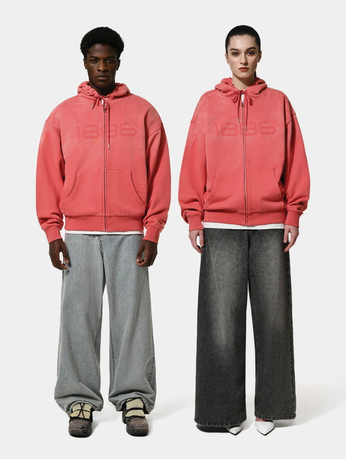 1886 SHADOW ZIP HOODIE- RED