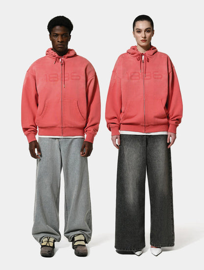 1886 SHADOW ZIP HOODIE- RED
