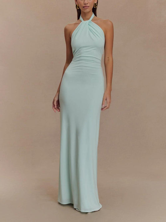 Livette - Slinky Halter Maxi Dress