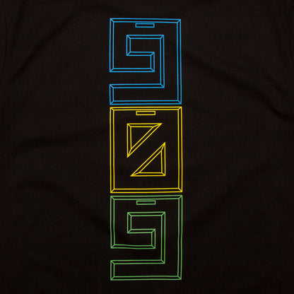 909 Colour Vertical Back Print - Tshirt - Black