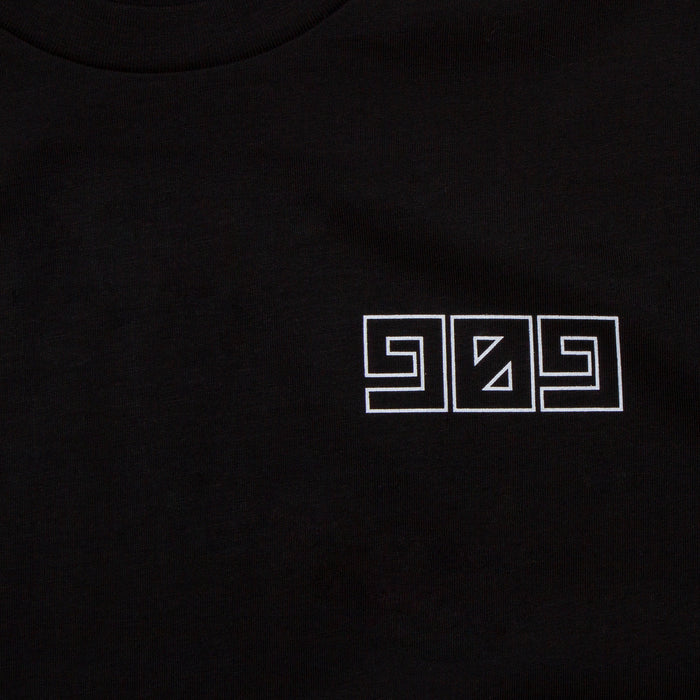 909 White Horizontal Back Print - Tshirt - Black