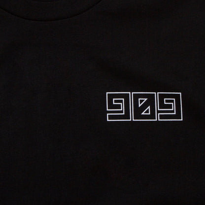909 White Horizontal Back Print - Tshirt - Black