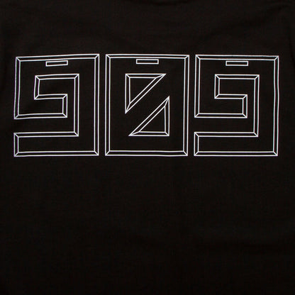 909 White Horizontal Front Print - Tshirt - Black