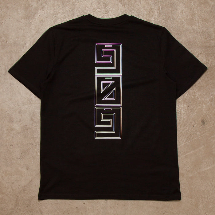 909 White Vertical Back Print - Tshirt - Black