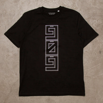 909 White Vertical Front Print - Tshirt - Black
