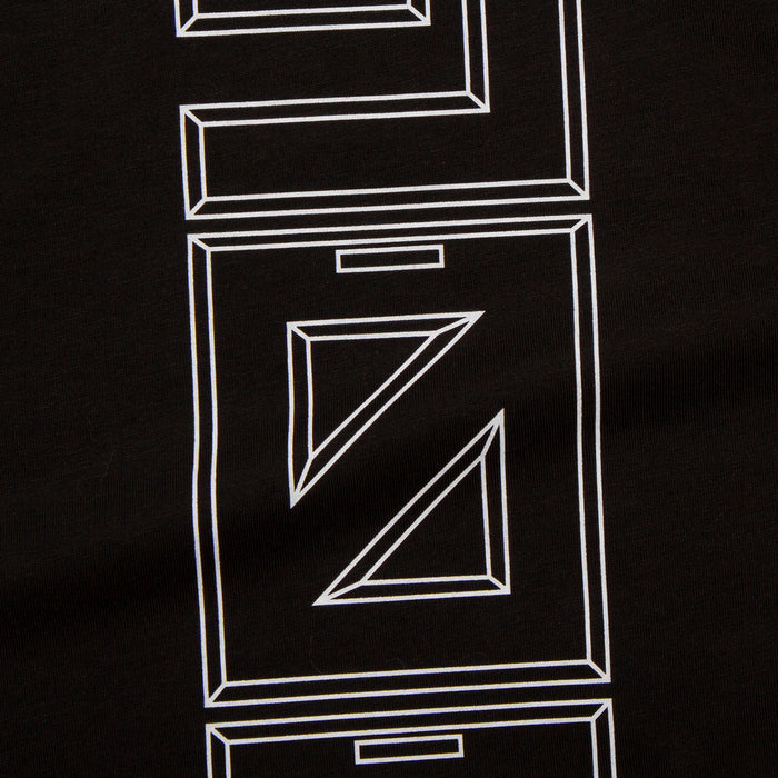 909 White Vertical Front Print - Tshirt - Black