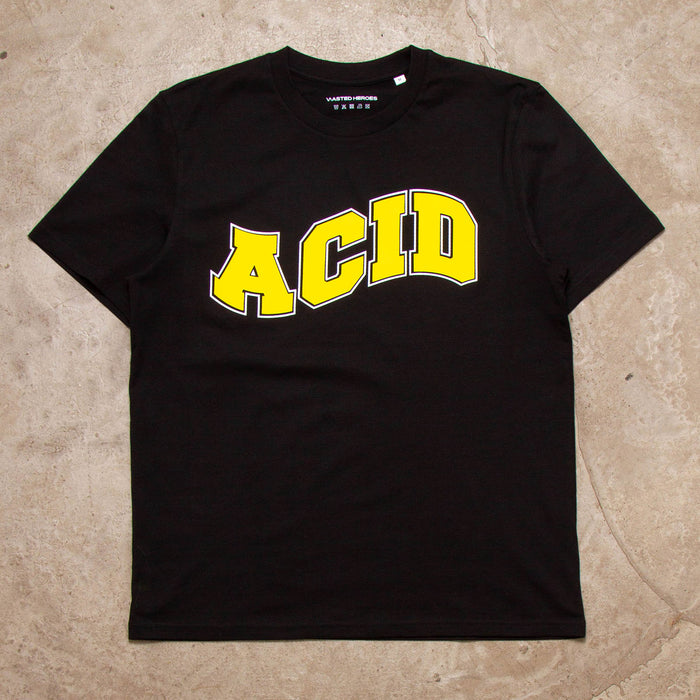 Acid Varsity Front Print - Tshirt - Black