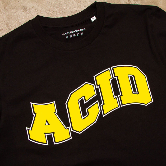 Acid Varsity Front Print - Tshirt - Black