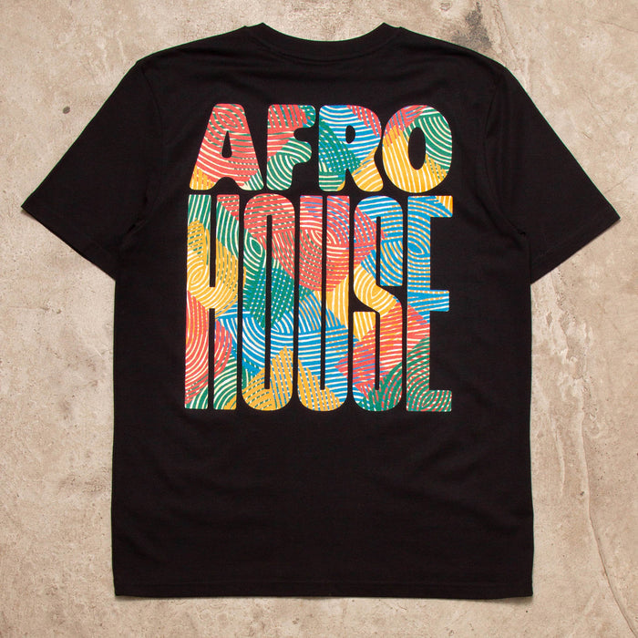 Afro House Colours Back Print - Tshirt - Black