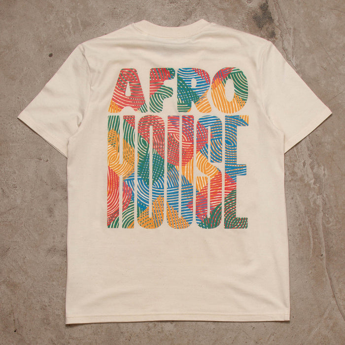 Afro House Colours Back Print - Tshirt - Natural