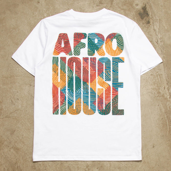 Afro House Colours Back Print - Tshirt - White