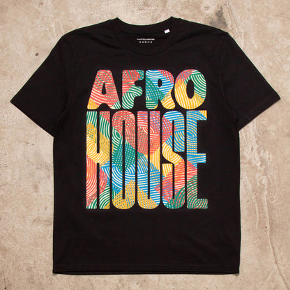 Afro House Colours Front Print - Tshirt - Black