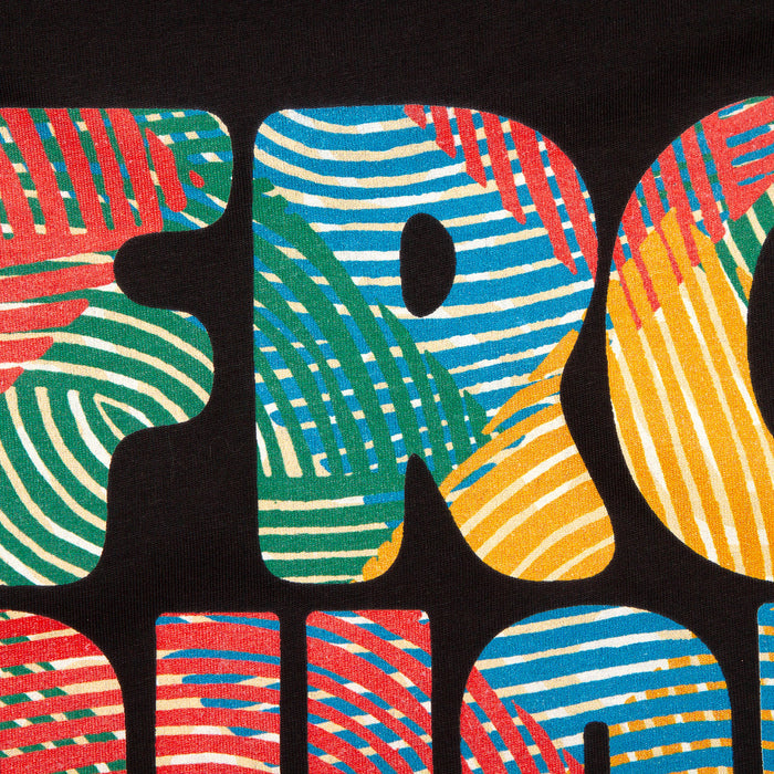 Afro House Colours Front Print - Tshirt - Black