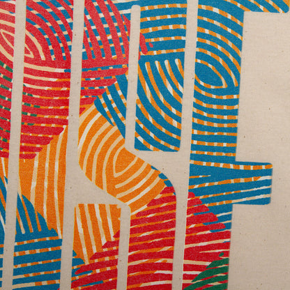 Afro House Colours Front Print - Tshirt - Natural